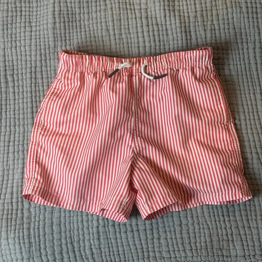 Maamgic Red White Candy Stripe Swim Trunks Shorts Boys 7